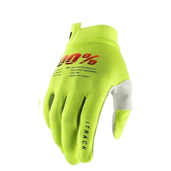 [100%] Guantes [Color: Amarillo] Talle:L Itrack Fluo
