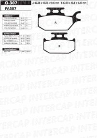 [ORA] Kit de Pastillas de freno | O-307 | Yamaha YFM Grizzly 450 2009 || Yamaha YFM 400, Bombardier Rally 200