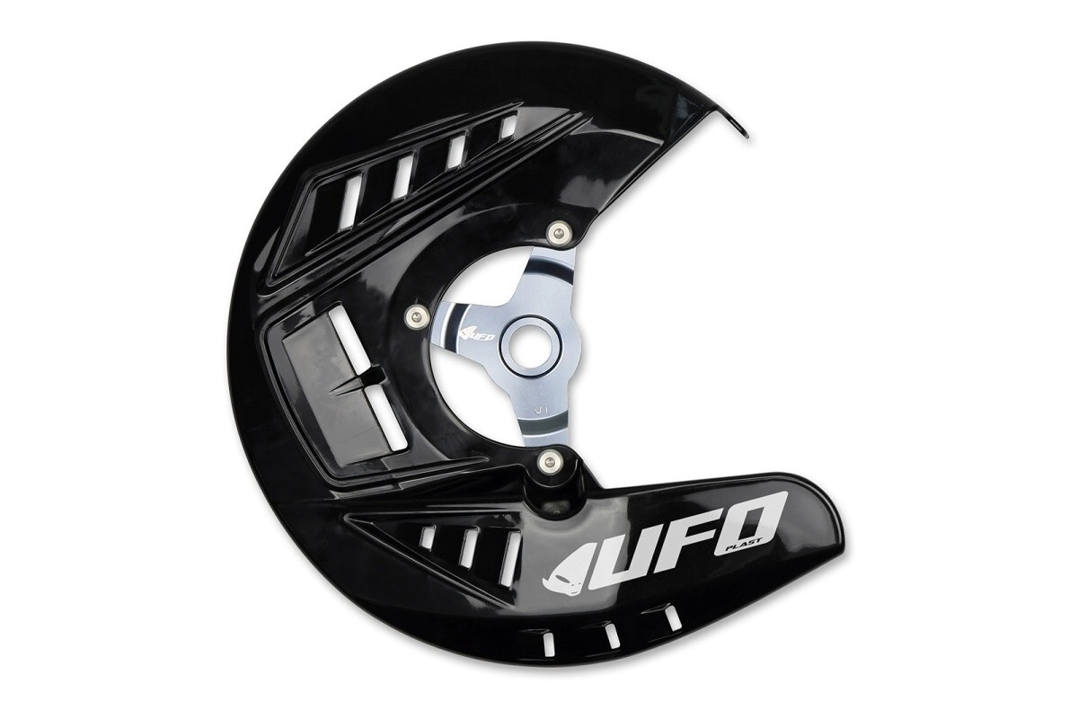 [UFO] Cubre disco de freno delantero KTM/HUSQ/Gas Gas 10/15 [Color: NEGRO]