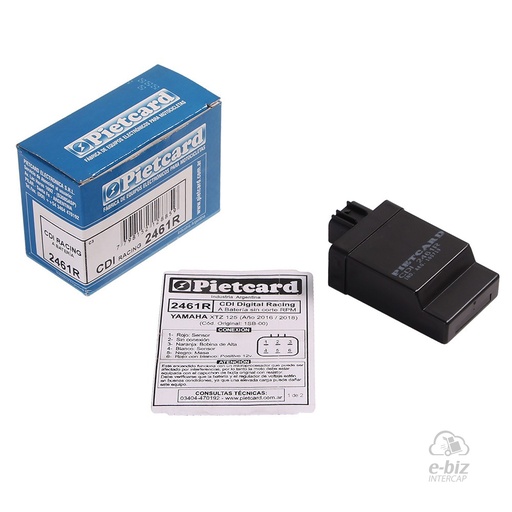 [Pietcard Electronica] CDI alimentacion a Batería. sin corte de RPM 2461R AÑO Yamaha XTZ 125 2016