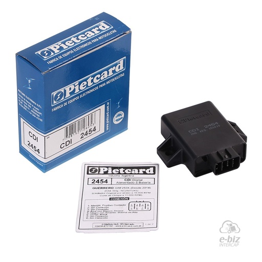 [Pietcard Electronica] CDI |DIGITAL| alimentacion a Batería. 2454 Corte Orig. Atraso 10.000RPM Chispa 11.000RPM Desde 2014 Guerrero GRF 250 14-18
