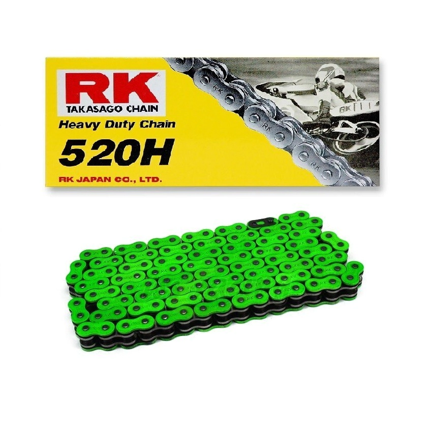 [RK] Cadena de transmision 520Hx-120L [Color: VERDE] (Reforzada) Neon