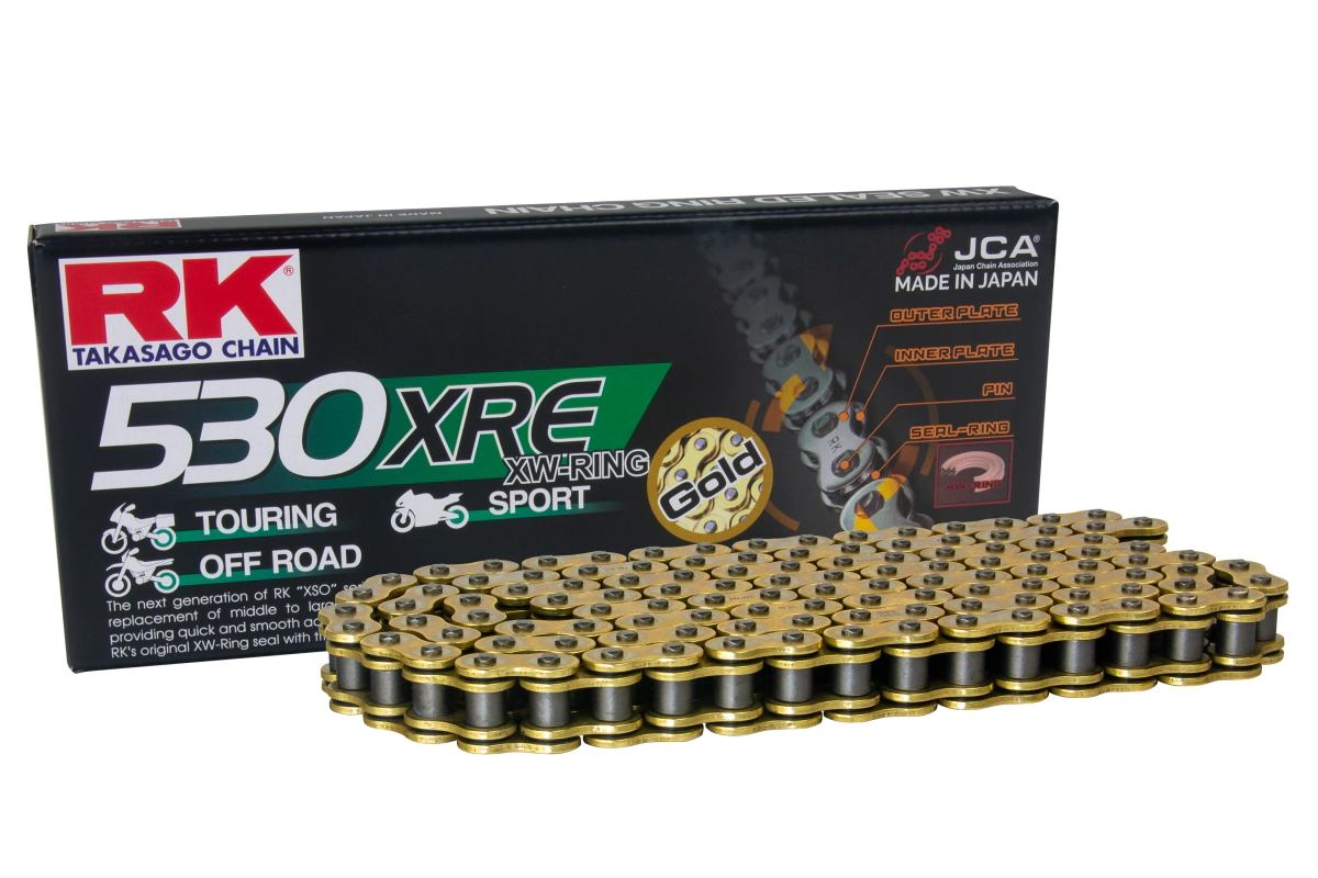 [RK] Cadena de transmision XSO 530XREx-120L [Color: DORADA] DORADA PRO Touring XW Ring OFF Road Sport