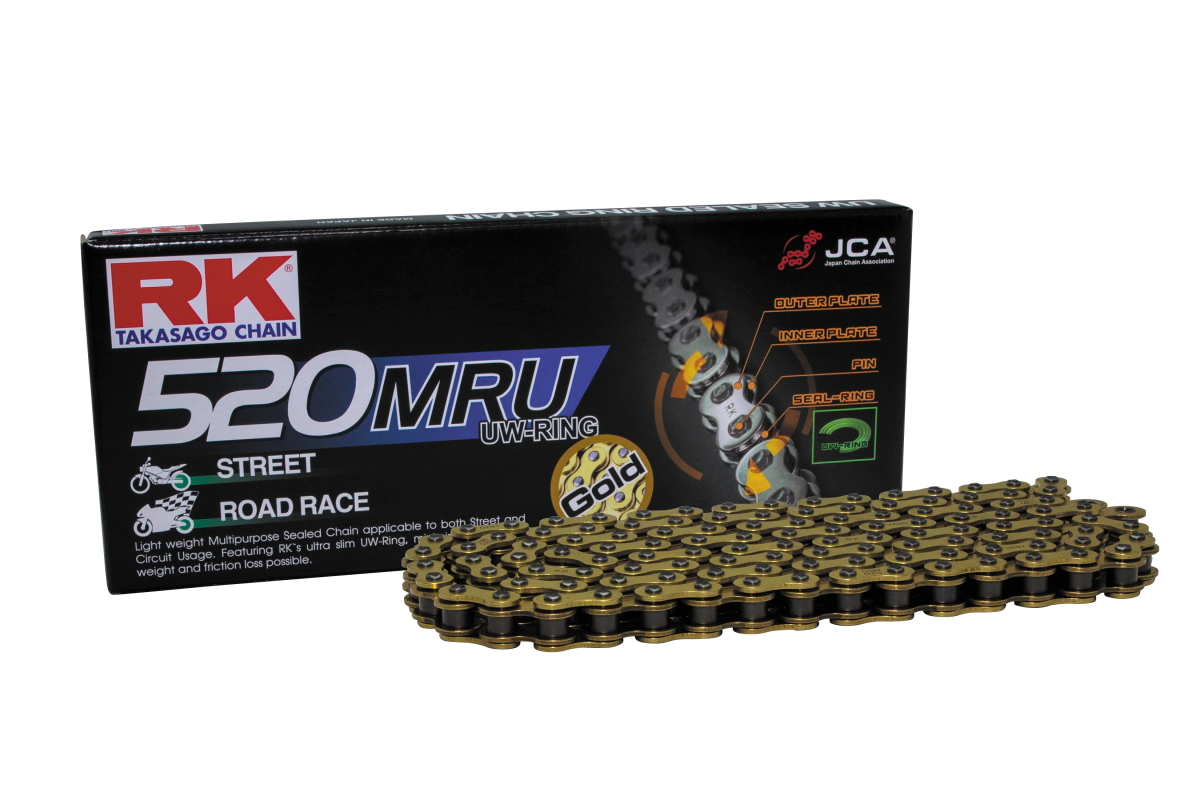 [RK] Cadena de transmision 520MRUx-120L [Color: DORADA] DORADA Ultra Liviana Racing UW Ring