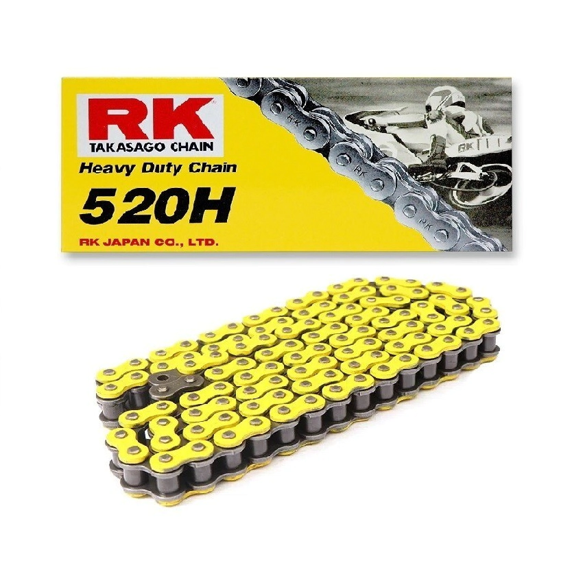 [RK] Cadena de transmision 520Hx-120L [Color: AMARILLO] (Reforzada) Neon