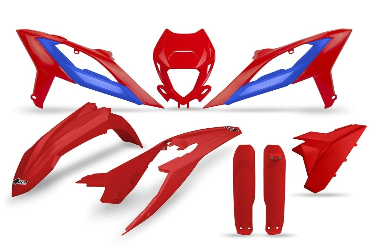 [UFO] Kit de plasticos completos [Color: ROJO] 23/25 Azul Beta Enduro RR -Pro 4T 350-390-430-480 2025, Enduro RR 2T 125-200-250-300 23-24, Enduro RR 2T -Pro 125-200-250-300 2025… (5 modelos)