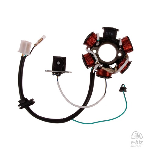 [Pietcard Electronica] Encendido 216 Estator Mon DE 6 P CON CONEXION A MASA C / SENSOR PARA USO C / CDI A MAG Y REG Mon EJ:Guerrero ECONO 50-Honda 90 Cub