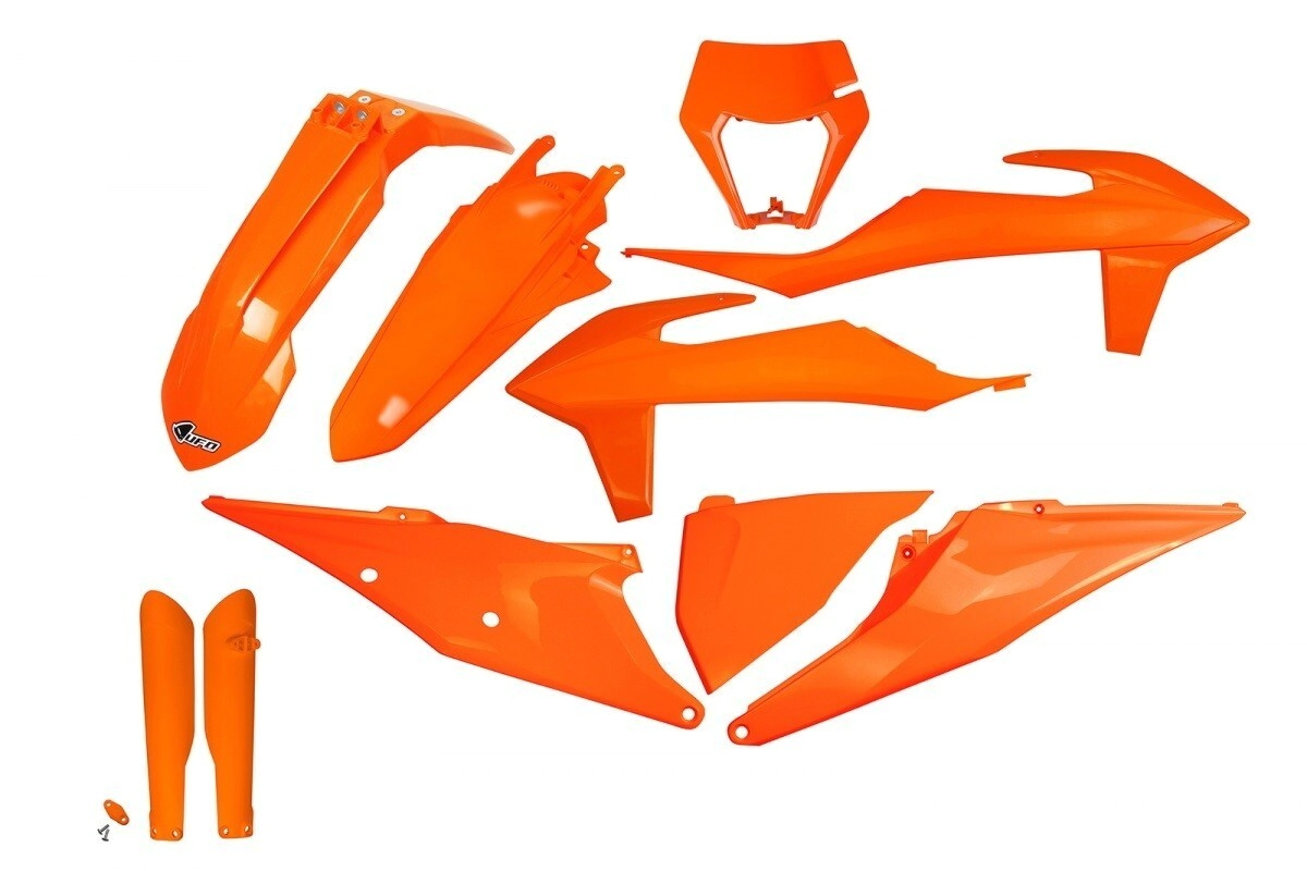 [UFO] Kit de plasticos completos [Color: NARANJA] 20/23 CON Faro KTM E-XC 250 20-23, EXC 150-250-300 20-23, EXC Erzberg Rodeo 300 2023, EXC TPI 150-250-300 20-23, EXC TPI Erzberg Rodeo 300 20-22… (2 modelos)
