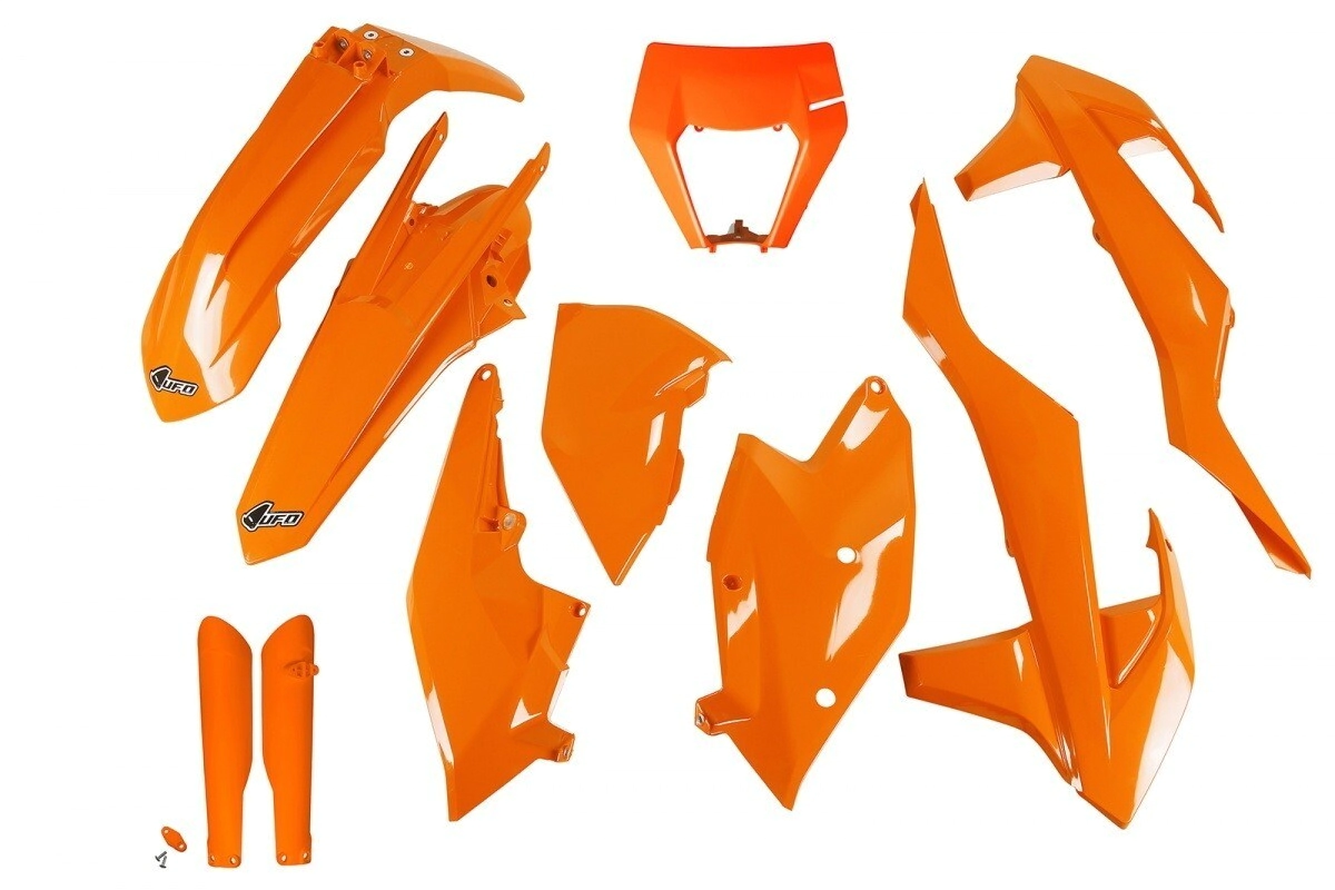 [UFO] Kit de plasticos completos [Color: NARANJA] 17/19 CON Faro KTM E-XC 250 17-19, EXC 150-250-300 17-19, EXC 6DAYS 300 2018, EXC TPI 250-300 18-19, EXC-F 250-350-450-500 17-19, Freeride E-XC 17-19