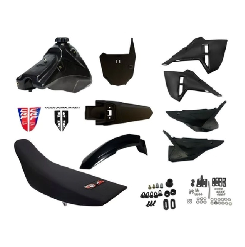 [AMX] Kit de plasticos completos [Color: ROJO] Completo Adaptacion XTZ XT Honda 250 XR 79-80, 250 XR Tornado 98-25, 400 NX Falcon 98-24, CRF 230F 00-25, XR 250L 86-96, XR 250R 81-04