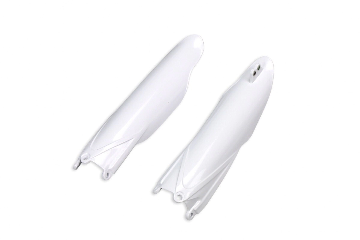 [UFO] Protector de horquilla [Color: BLANCO] Cubre Barrales Yamaha YZ 125-250 10-23, YZ F 250 10-23, YZ F 60TH Anniversary 250 2016, YZ F 70TH Anniversary 250 2016, YZ F Monster 250 21-23… (2 modelos) || Yamaha F 125, 250, F 450
