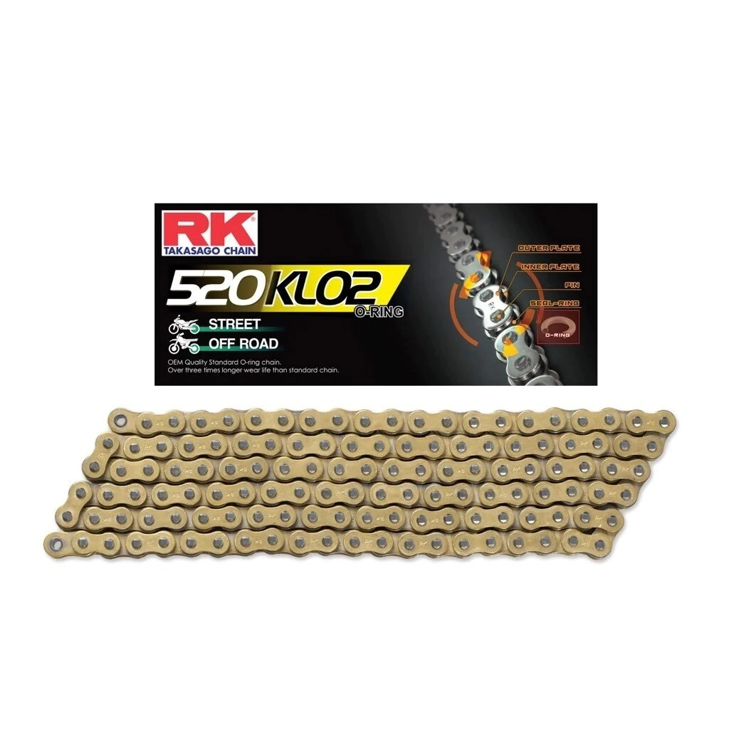 [RK] Cadena de transmision [Color: DORADA] (O-Ring) 520 2X120