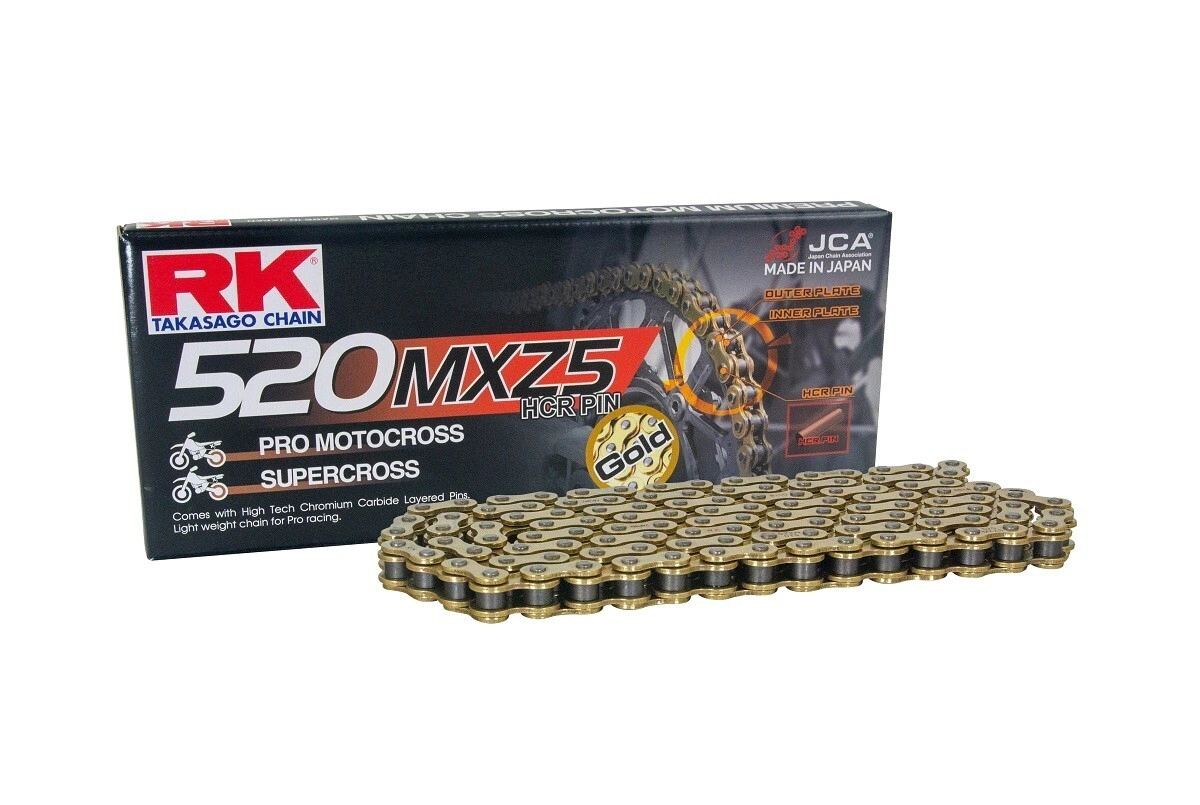[RK] Cadena de transmision [Color: DORADA] DORADA 520MXZ5X120 MX Profesional