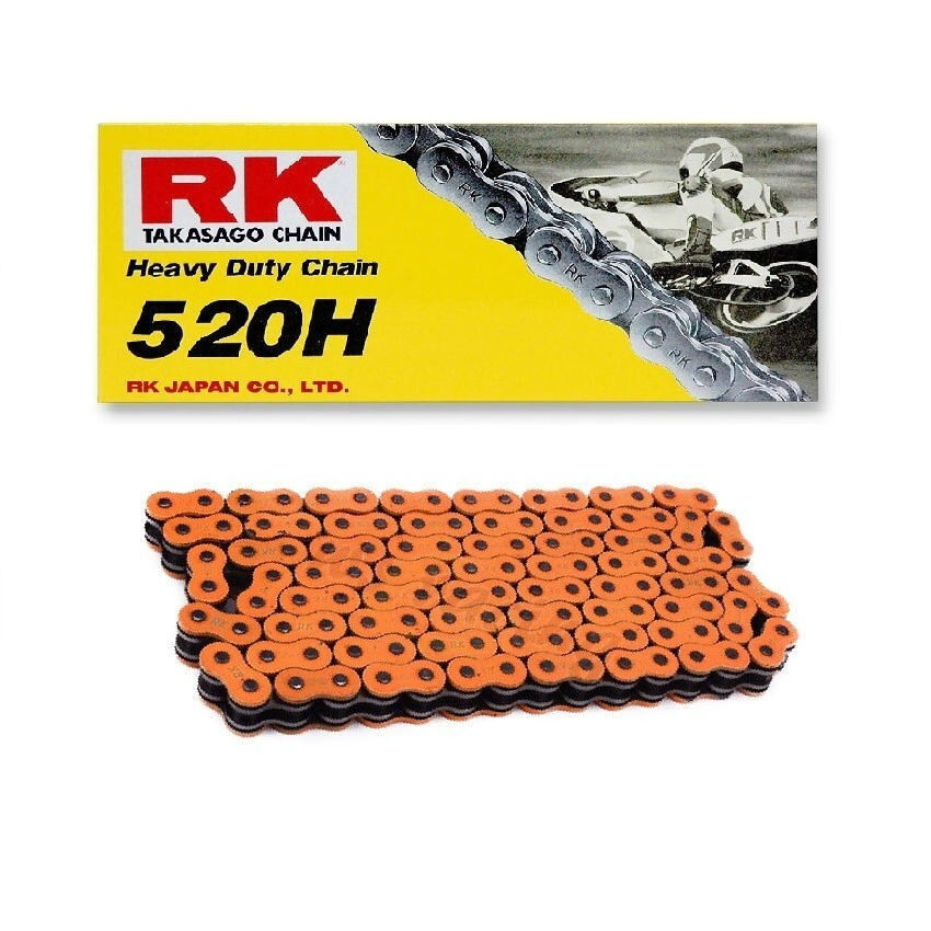 [RK] Cadena de transmision 520Hx-120L [Color: NARANJA] (Reforzada) Neon