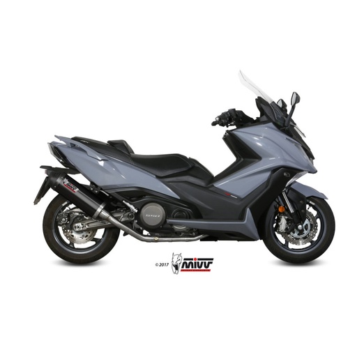 [MIVV] Escape Full system 2X1 Oval black con tapa carbono Kymco AK550 2017-20