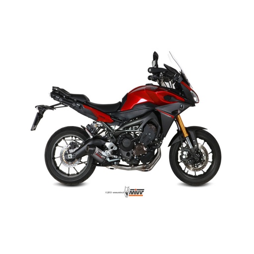 [MIVV] Escape system 3x1 Oval titan con tapa carbono Yamaha Tracer 900 2015-20, Tracer 900 GT 2015-20, FJ-09 2015-20