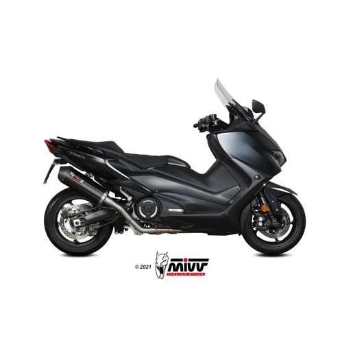 [MIVV] Escape Full system 2X1 Oval black con tapa carbono Yamaha T-MAX 530 2017-19 / T-MAX 560 2020-21