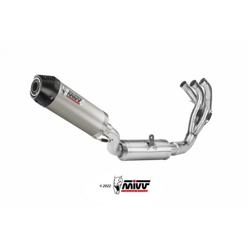 [MIVV] Escape system 3x1 Oval Titan con tapa carbono Yamaha Tracer 9 2021-24, Tracer 9 GT 2021-24