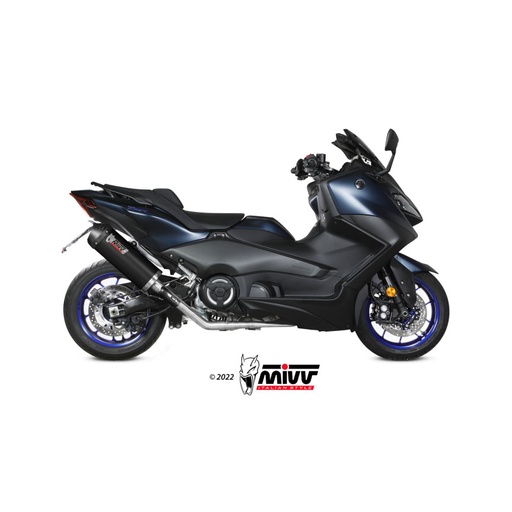 [MIVV] Escape Full system 2X1 Oval Black con tapa carbono Yamaha T-MAX 560 2022-25