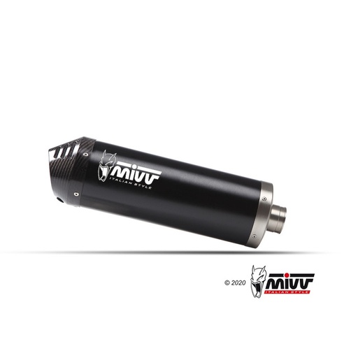 [MIVV] Escape system 2x1 Oval Black con tapa carbono Kawasaki Versys 650 2021-25