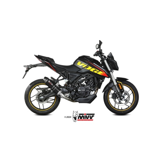 [MIVV] Escape Full system 1X1 GP Black con tapa carbono Voge Brivido 125R 2023-24