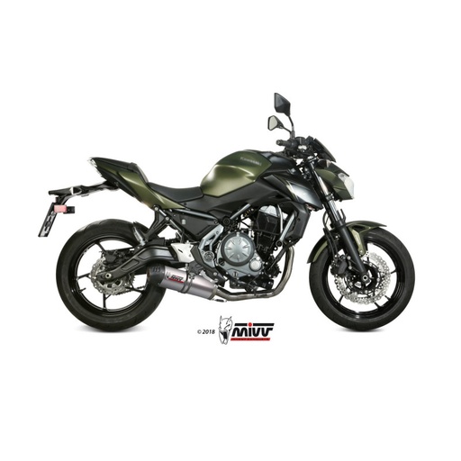 [MIVV] Escape system 2X1 Oval Titan con tapa carbono Kawasaki Ninja 650 17-23, Z650 17-23
