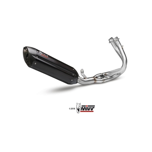 [MIVV] Escape system 2X1 Suono Black con tapa carbono Kawasaki ER-6N 12-16, ER-6F 12-16