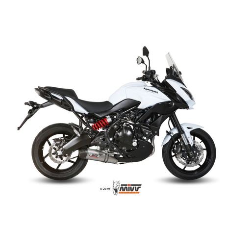 [MIVV] Escape system 2X1 Oval Titan con tapa carbono Kawasaki Versys 650 15-20