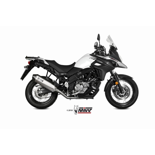 [MIVV] Escape system 2X1 Speed edge Steel con tapa carbono Suzuki DL V-Strom 650 17-24, XT 17-24