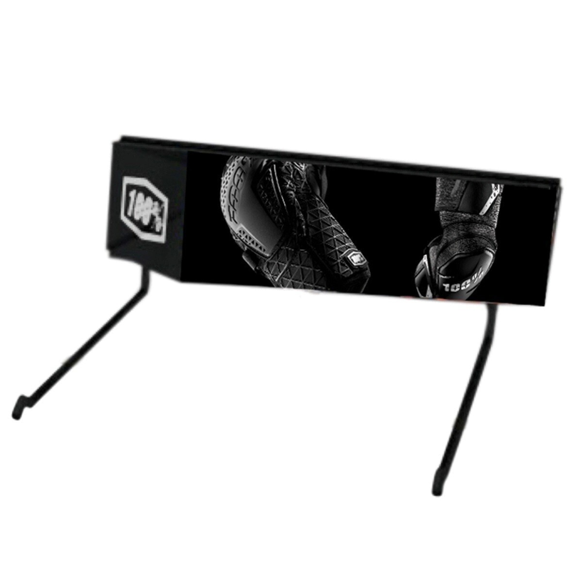 [100%] Exhibidor Frontal 2 Ganchos para Panel Ranurado Metal Face