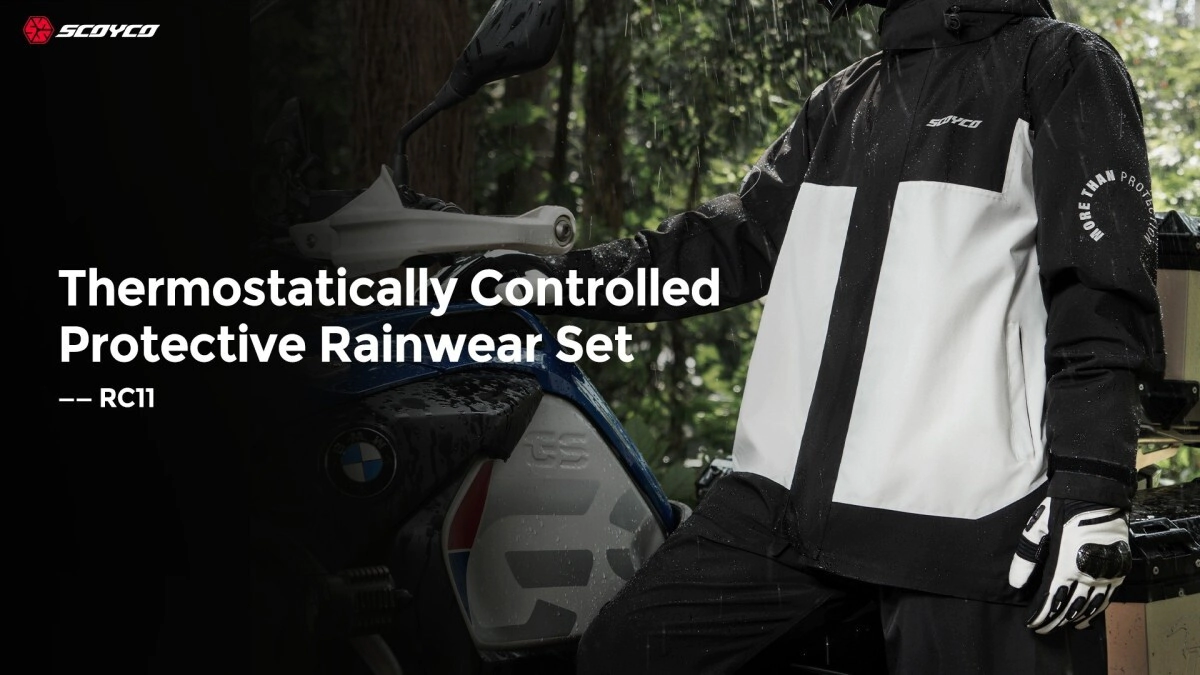 [SCOYCO] Conjunto Chaqueta y Pantalón Impermeable Blackwhite L