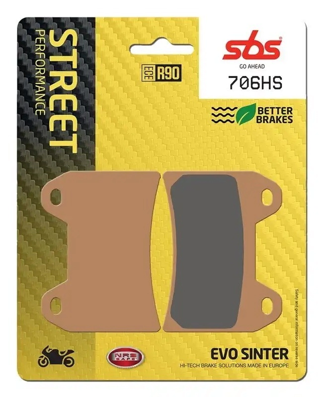 [SBS] Kit de Pastillas de freno 706- | FA244 | (Street) (Sinterizada) (Delantero) CF MT NK CLX KTM HUSQV Ducati 690-1200 TIGER 800