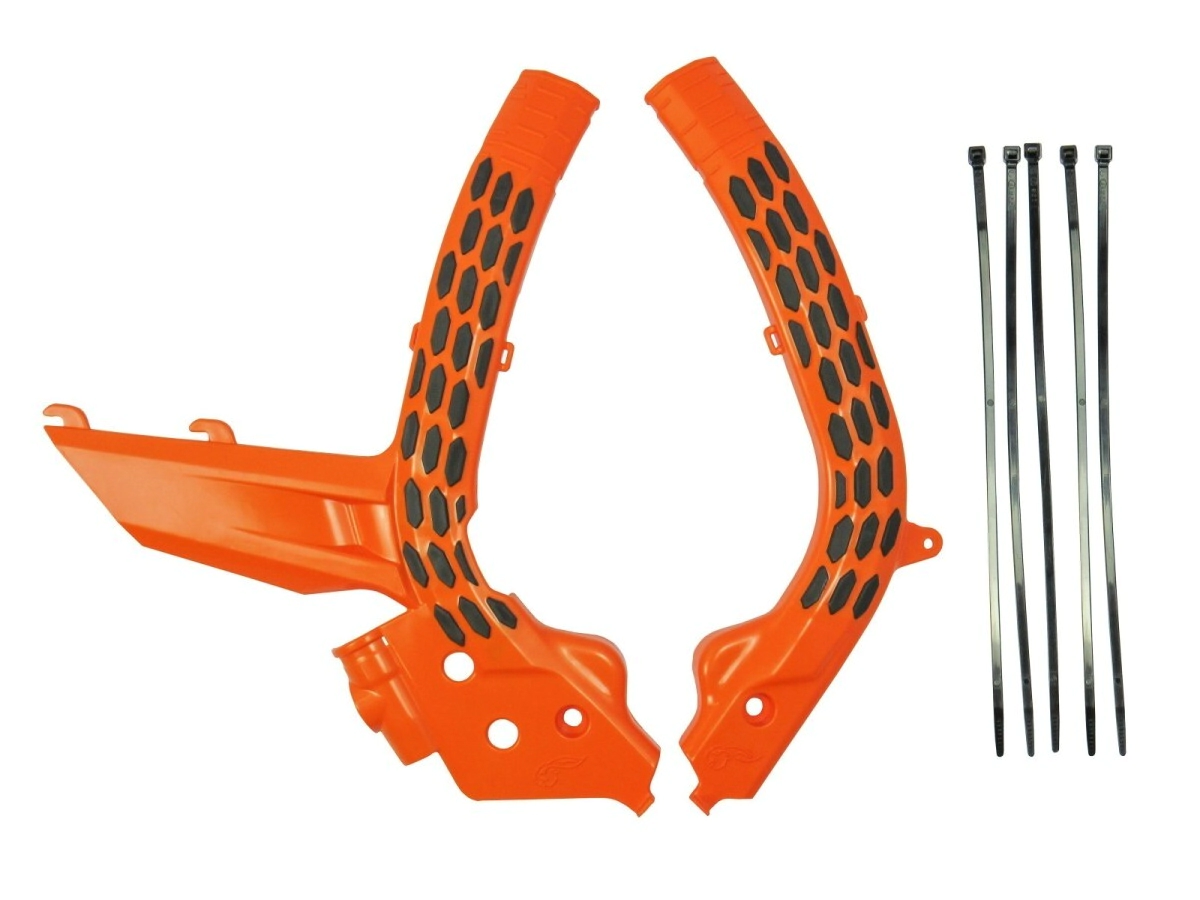 [AMX] Cubre cuadro [Color: NARANJA/NEGRO] Chasis KTM EXC 150-250-300 2T/4T 20-23, CROSS 19-22