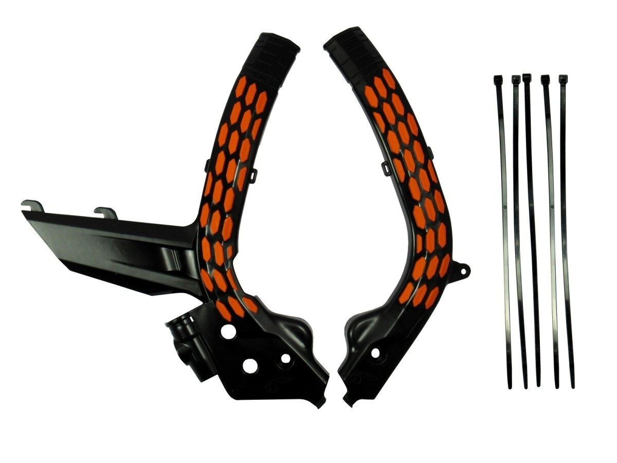 [AMX] Cubre cuadro [Color: NEGRO/NARANJA] Chasis KTM EXC 150-250-300 2T/4T 20-23, CROSS 19-22