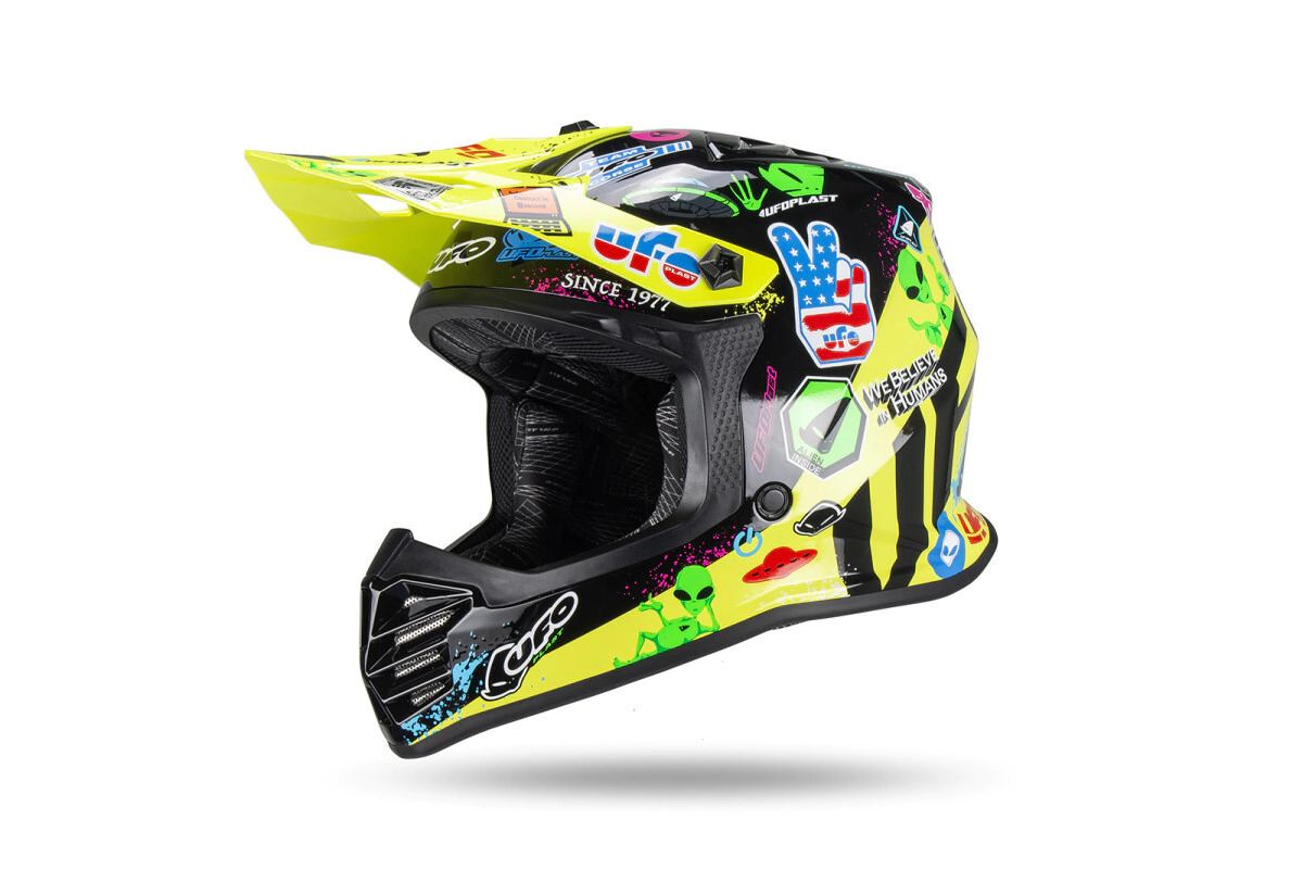 [UFO] Casco Korey KID Talle:S Negro Amarillo