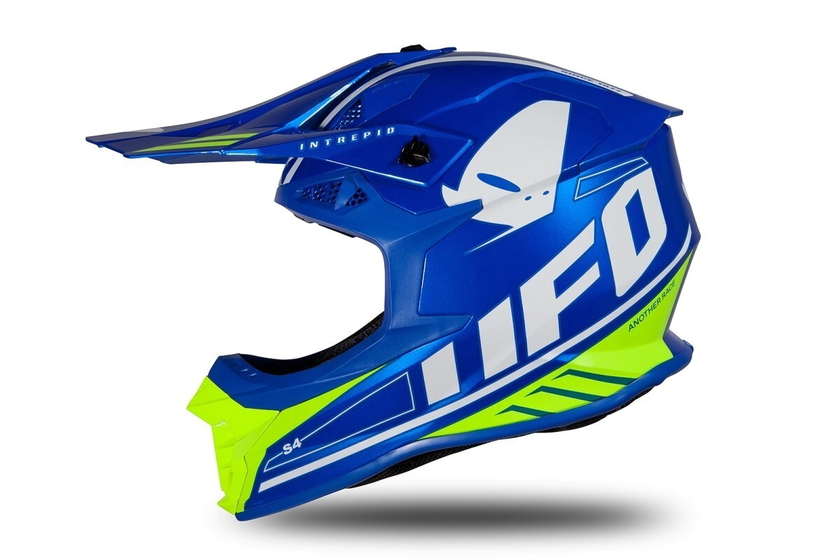 [UFO] Cascos Talle:M Intrepid Azul Amarillo Fluor Brillante Motocross