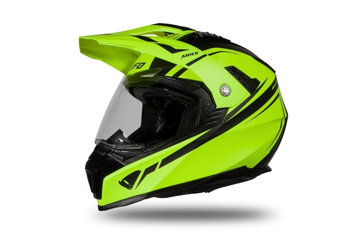 [UFO] Cascos Talle:M Aries Negro Amarillo Fluor Mate