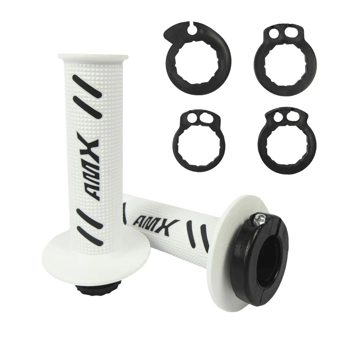 [AMX] Puños Lock ON PRO KTM / HUSQ / Beta / Gasgas Negro/Blanco