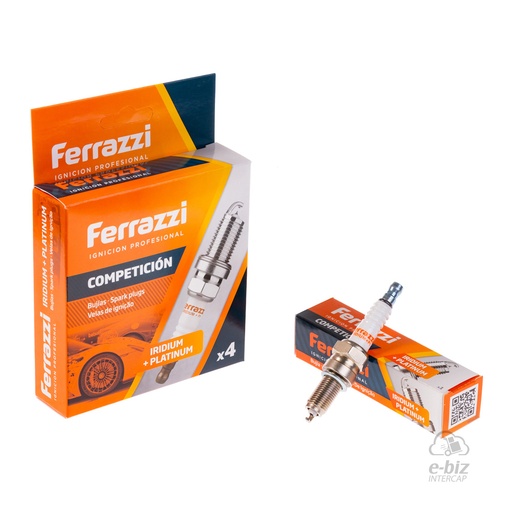 [FERRAZZI] Bujía [Electrodo: Iridio + Platino] [NGK: CPR8EAIX-9] NR8IP Bajaj Dominar 400 17-24, Rouser NS 150-200 16-18 || Honda Biz 125 14-24, Biz ES 125 14-24, Biz GP 125 14-24, CB F 500 2019, CG 150 04-24… (+2 marcas · 6 modelos)