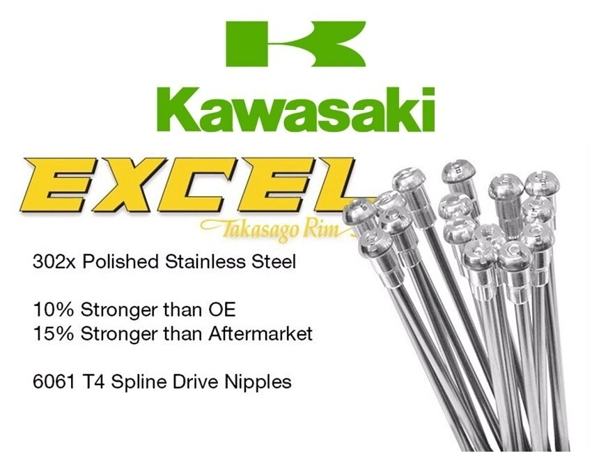 [Excel] Kit de rayos y niples Takasago 19X1.85 2.15 KX RMZ 250 Tras 9+27U 36 8 4MM Inox