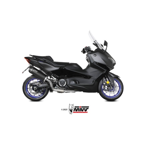 [MIVV] Escape Completo 2X1 Oval Black con Tapa Carbono CAT Yamaha T-MAX 560 2025-26