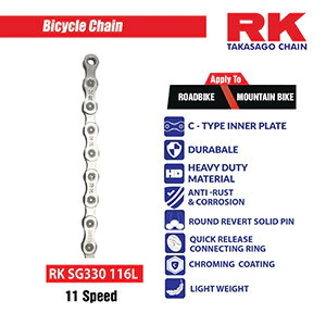 [RK] Cadena de bicicleta [11 Velocidades SG330GBx116] [Gold inner & outer]