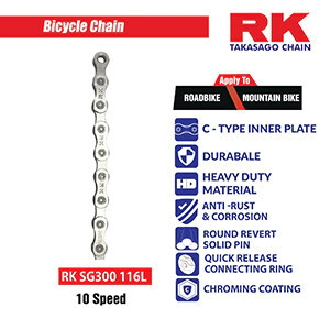 [RK] Cadena de bicicleta [10 Velocidades SG300GPx116] [Metal Plating inner & outer]