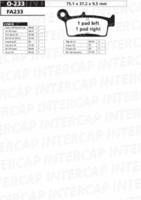 [ORA] Kit de Pastillas de freno [O-233] para Kymco Cobra Cross 50, ZX 50 00-07