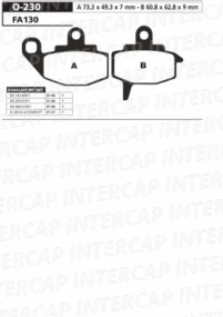 [ORA] Kit de Pastillas de freno [O-230] para Kawasaki KX 125-250 E2/F, KX 500 C1/D1 87-88