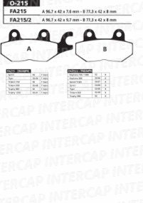 [ORA] Kit de Pastillas de freno O-215 Derecha Daytona 90 para Triumph Trident 750/900, Scrambler 900 2019, Tiger GT 900 20-23, Tiger GT Pro 900 20-23, Tiger Pro 900 24-25