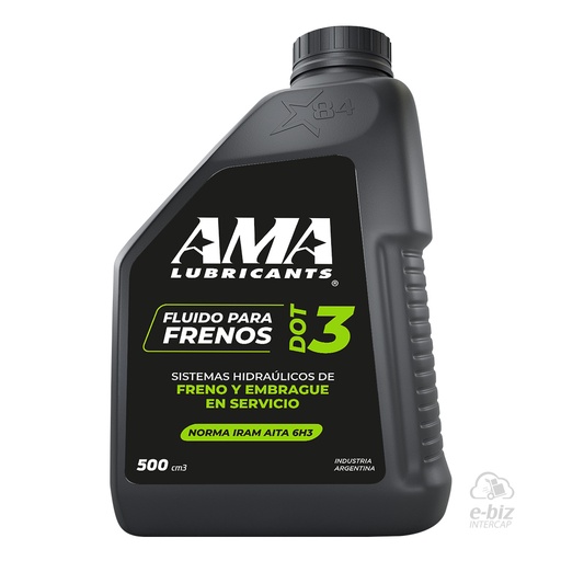 [Ama Oils] Líquido de frenos Brake Fluid DOT 3 500 CC