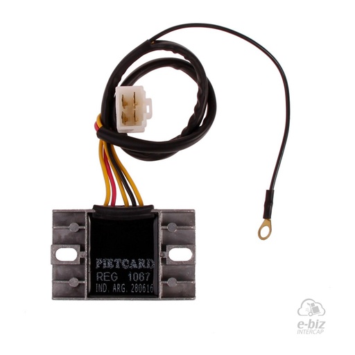 [Pietcard Electronica] Regulador de voltaje 1067 Trifásico Corriente Continua 12V 12A con Tecnología MOSFET Suzuki GN 125/250 (MOD. 1990 Japonesa)