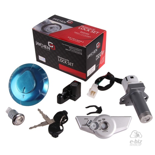 [Jaychen] Llave de contacto Genérica 150 con kit de cerraduras, tapa de tanque y traba de casco Guerrero CG 150, Beta BK 150 || Corven Hunter 150 2018 || Zanella RX 125-150 05-24
