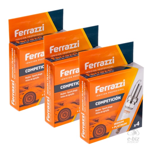 [FERRAZZI] Bujía QR8IP [Electrodo: Iridio + Platino] [NGK: DR8EIX] 3 cajas de 12 unidades
